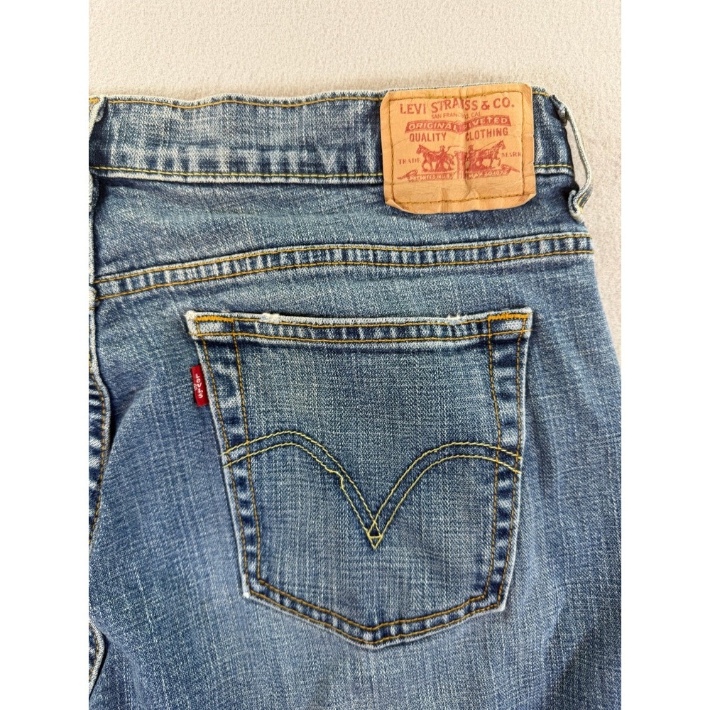 Levis Straight Leg Jeans Womens 14L Medium Wash Blue Mid Rise Denim Pants